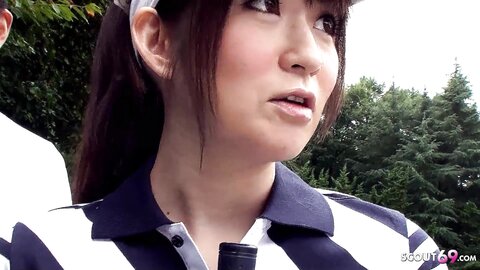 Massive Outdoor Facial Kake For Skinny Japanese Teens By Many Old Guys