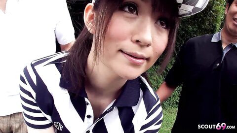 Massive Outdoor Facial Kake For Skinny Japanese Teens By Many Old Guys
