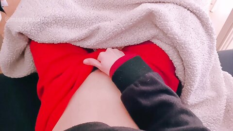 Pov Girl Touching Herself In The Sofa While Roommate Is Taking A Shower