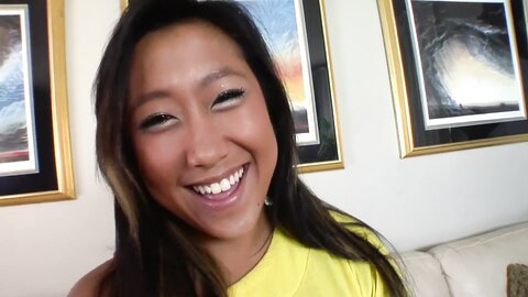Petite Asian Teen Rides Monster Cock  Swallows Cum