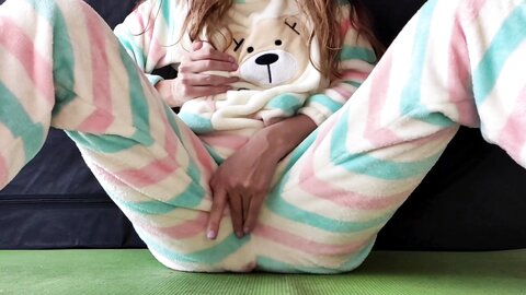 *** With Small Tits In Pajamas Masturbate Pussy And Squirting Or