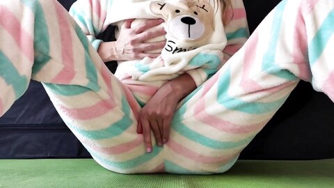 *** With Small Tits In Pajamas Masturbate Pussy And Squirting Or