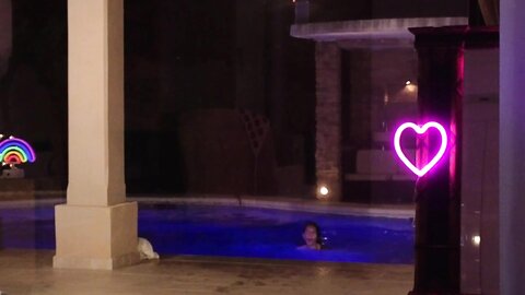 Hot Brunette Swim Naked In The Pool