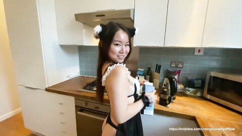 Yiming Curiosity Asian Teen Pet Pleases Her Master Catgirl Chinese St