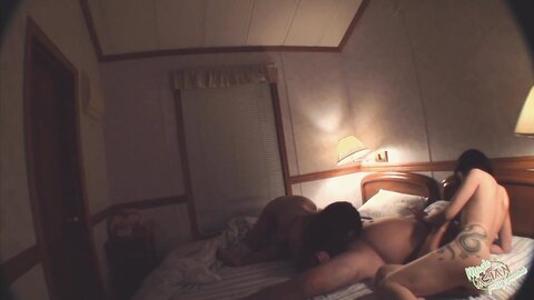 Brunette Asian Girl Is Fed Loads Of Cum By A Chubby Guy In A Threesome