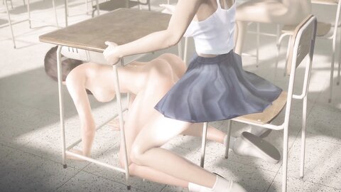 Futanari Asian Girls Having Sex In Public Classroom 3D Animation Part