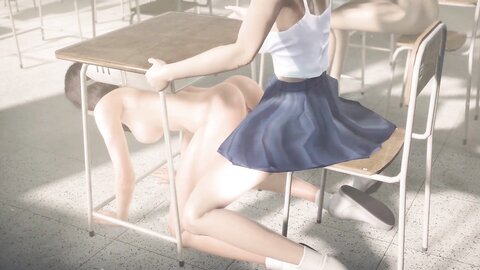 Futanari Asian Girls Having Sex In Public Classroom 3D Animation Part