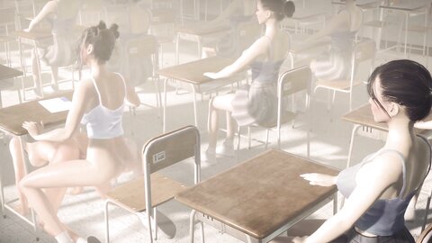 Futanari Asian Girls Having Sex In Public Classroom 3D Animation Part