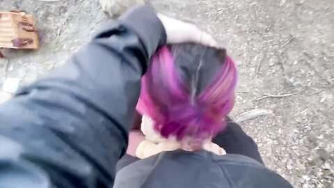 Risky Pov Blowjob On Public Trail With Facial