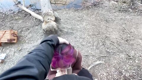 Risky Pov Blowjob On Public Trail With Facial