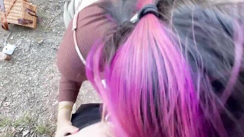 Risky Pov Blowjob On Public Trail With Facial