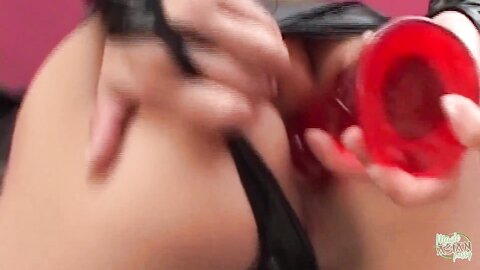 Asian Whore Loves Playing With Dildo To Make Two Man Cum Over Her Face