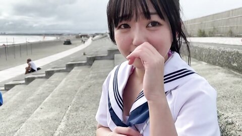 534CRT-024 K) [Personal shooting] Pink polka dot swimsuit found in the sea of Enoshima