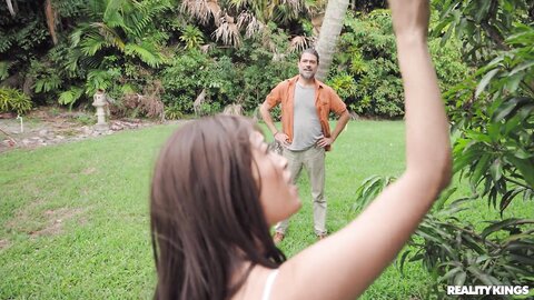 Nami Lee Sneaking Around The Property