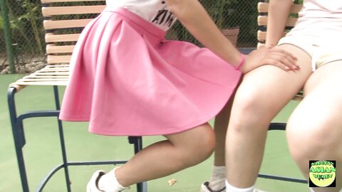 Two Asian Besties Give An Interview Play S Tennis And Sit On Each Others Faces