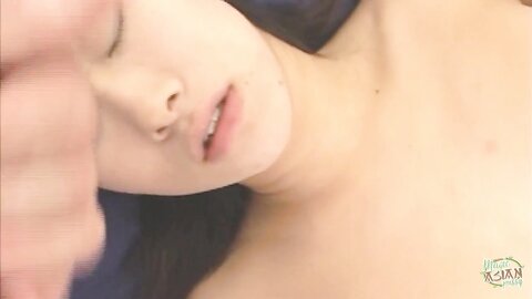 Asian Cutie Indulges Her Man With Hairy Sy And He Jacks Off Over Her Face
