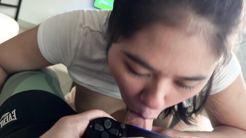 Annoying Step Sis Begs For My Cock While Playing Videogame