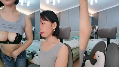 极品尤物气质短发眼镜学生妹自慰，细腰美乳身材超棒，奶子真的太漂亮了！