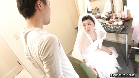 Japanese Girl In A Wedding Dress Emi Koizumi Takes A Hard Cock In Her Mouth Uncensored