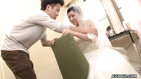 Japanese Girl In A Wedding Dress Emi Koizumi Takes A Hard Cock In Her Mouth Uncensored