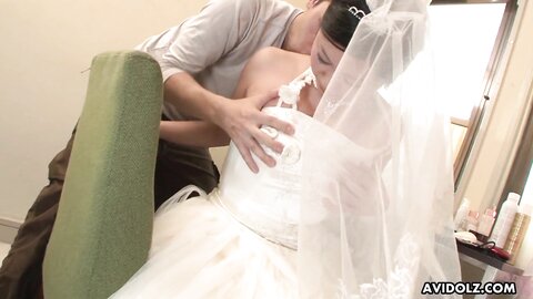 Japanese Girl In A Wedding Dress Emi Koizumi Takes A Hard Cock In Her Mouth Uncensored
