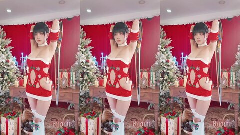 [Cosplay] Byoru – 2024年12月 剑星 伊芙圣诞装 (2)