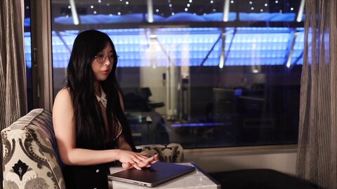 Korean Secretary Fucks Boss For Raise In Open Holed Pantyhose   Slutty Girl Elle Lee