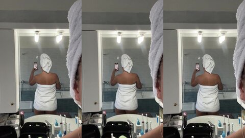 Naughty Wife Drop Her Towel To Show Her Slimwaist and Big Ass