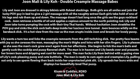 Double creampie massage babes