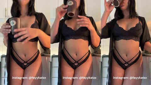 Sexy Black Lingerie and Boob Play