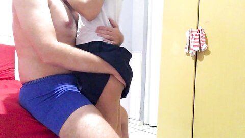 Cute Girl Wearing Japanese *** Outfit Gets Dry Humped From Behin