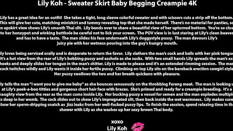 Sweater Skirt Raised For Baby Begging Creampie