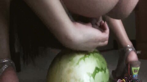 Busty Asian Girl Fucks A Watermelon To Get Off