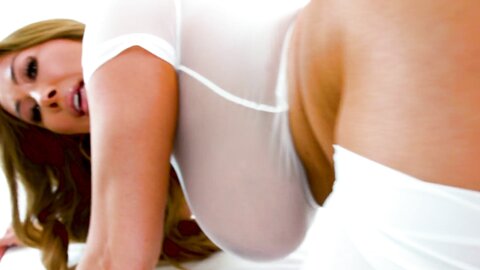 Kianna Dior Super Sheer White Yoga Outfit ped Oiled Up And Fucked In