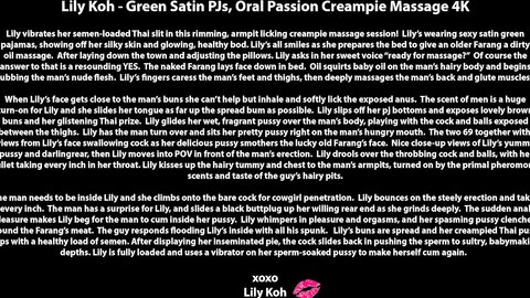 Green Satin PJs Oral Passion Creampie Massage