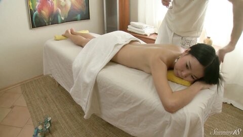 Asian Hottie Emily S Moans A Lot While Riding Her Masseurs Huge Cock