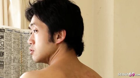 Jav Rbnb Nudist Couple Suprise Old Guy And Wife Give Him A Blowjob Role Play Porn