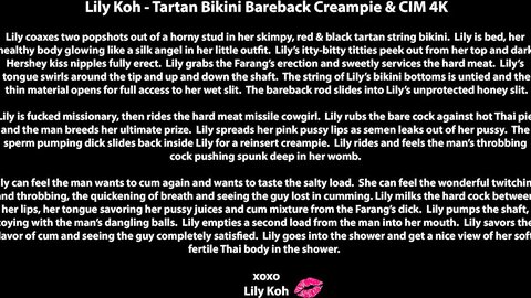 Lily Koh Tartan Bikini Bareback Creampie And Cim