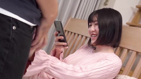 Give Him A Head While Reporting To Your Friend On Sns App  Mirai Minano