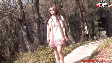 Petite Brunette Hairy Asian Teenage Girl Fucks Outdoor