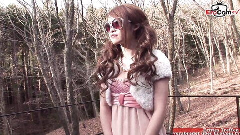 Petite Brunette Hairy Asian Teenage Girl Fucks Outdoor