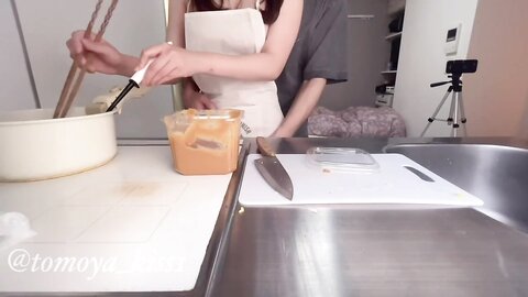 A Beautiful College Girl ♥ Cooking In The Kitchen