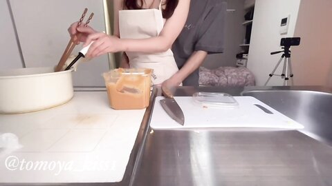 A Beautiful College Girl ♥ Cooking In The Kitchen