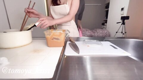 A Beautiful College Girl ♥ Cooking In The Kitchen
