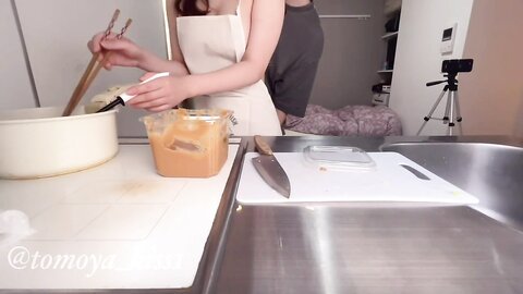 A Beautiful College Girl ♥ Cooking In The Kitchen