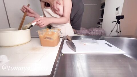 A Beautiful College Girl ♥ Cooking In The Kitchen