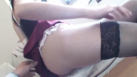 Beautiful Japanese Babe Rides A Cock In Thigh High Stockings