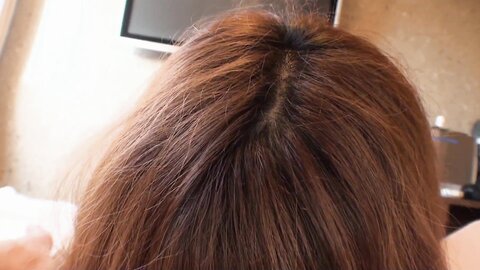 Red Headed Asian Sucks Cock And Balls While Getting Fingered