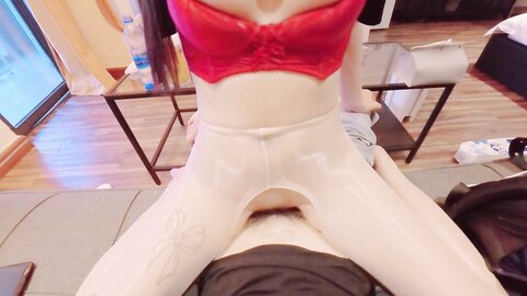 The Shredded Meat Girl Rides Happily