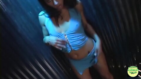 A Bombastic Stripper In A Sexy Blue Outfit And Heels Gets Cum Over Her Face